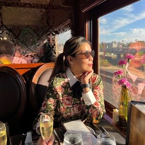 Zara Green and Red Floral Top